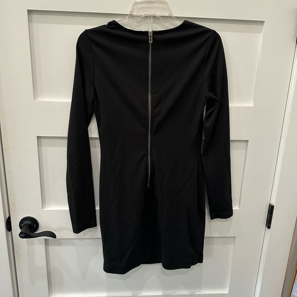 AX | Armani Exchange Black Faux Suede Bodycon Dress Black, Sz 4 - Picture 3 of 6